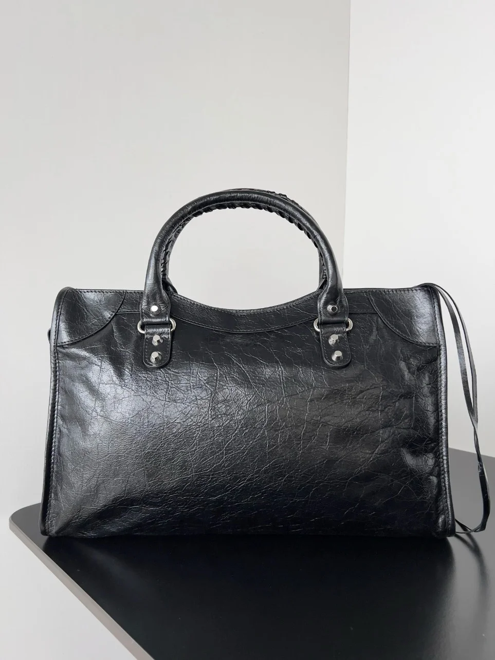 Balenciaga Le City Medium Bag in Black Arena Lambskin product view 2