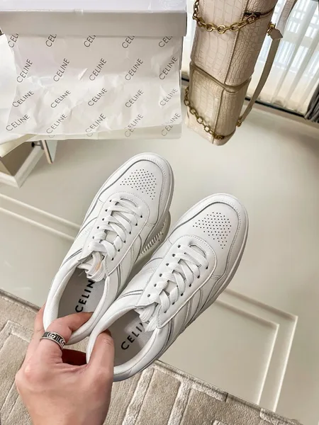 Celine Women’s Trainer Low-top Sneakers in White Leather product view 2