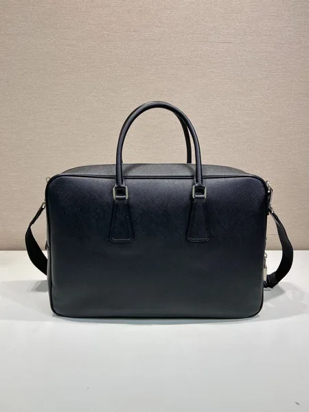 Prada Saffiano Leather Work Bag — Black product view 4