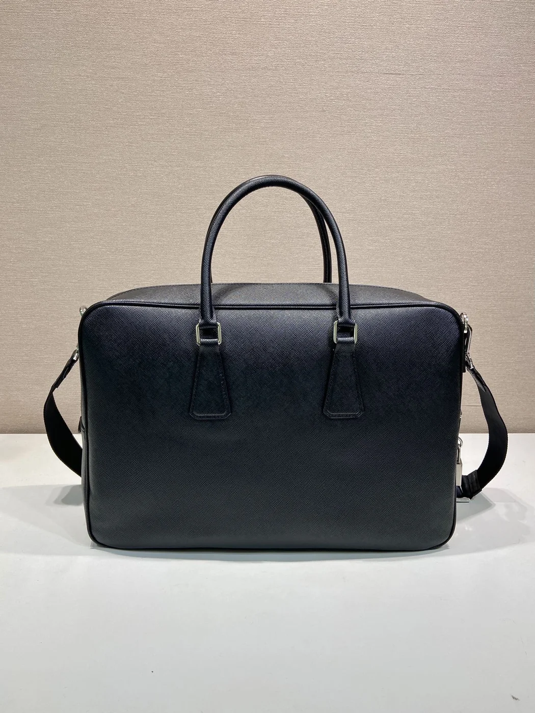 Prada Saffiano Leather Work Bag — Black product view 4