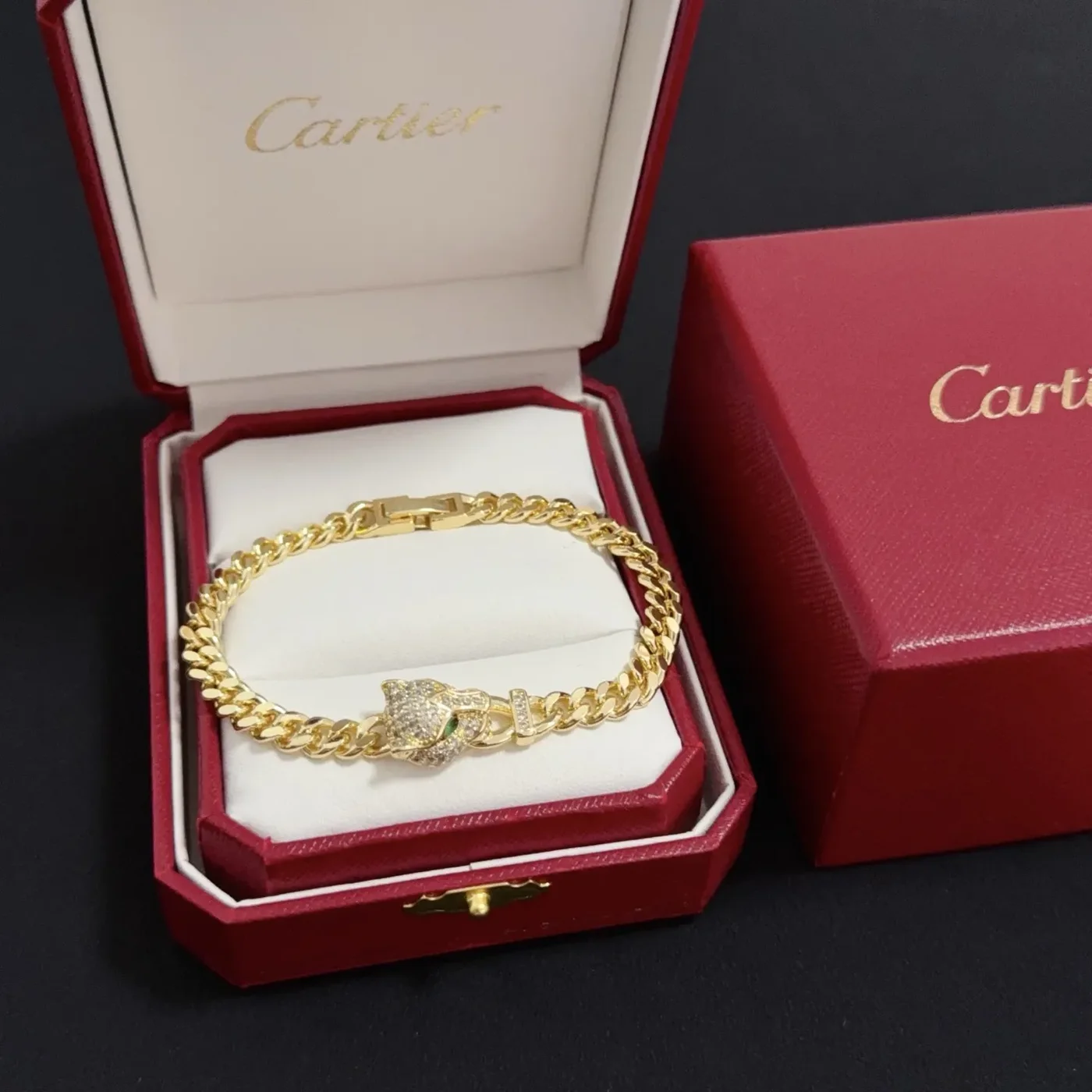 Cartier Panthere Gold-Tone Chain Bracelet with Panther Center product view 1