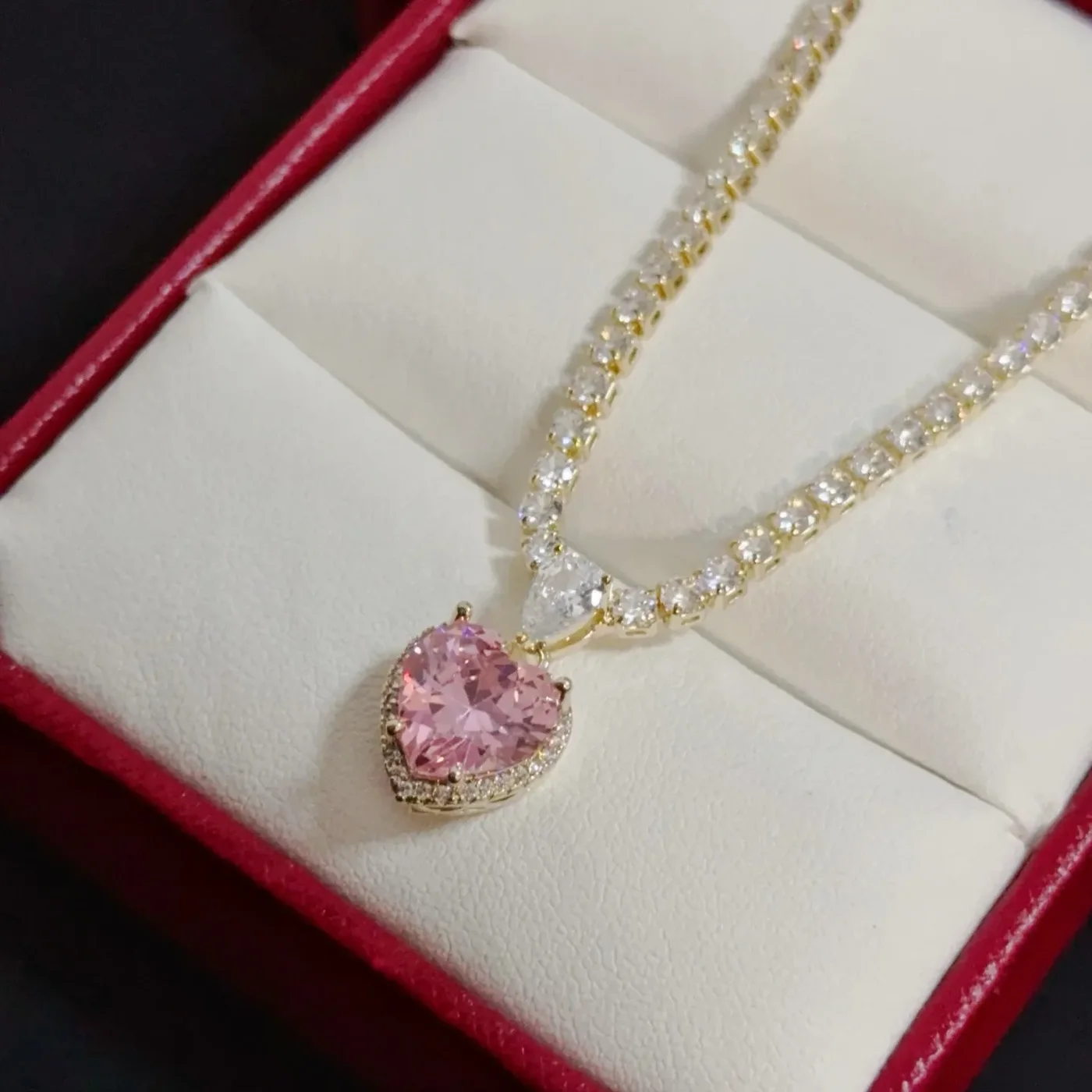 Cartier Pink Heart Gold-Tone Pendant Necklace product view 4
