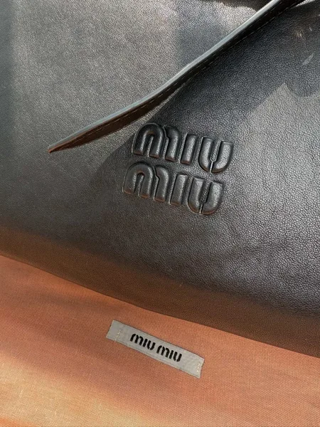 Miu Miu Aventure Medium Shoulder Bag in Black Nappa Leather product view 9