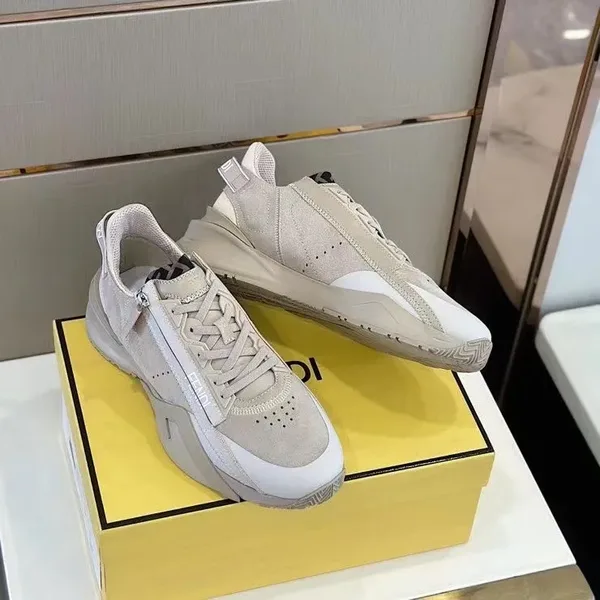 Fendi Beige/Black Flow Low-Top Sneakers product view 8