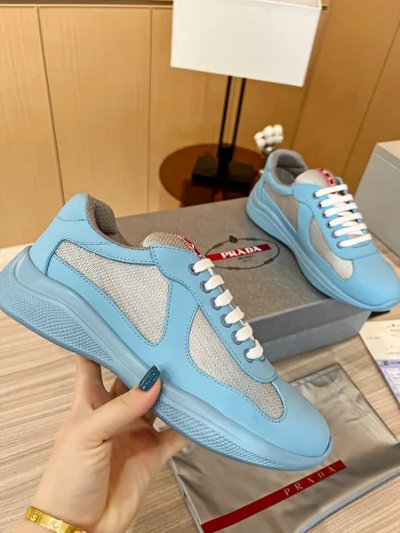 Prada America’s Cup Sneakers in Blue Rubber and Bike Fabric product view 5
