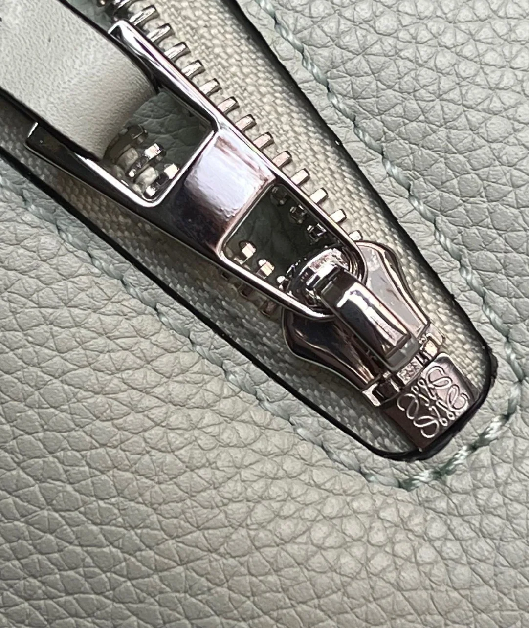 Loewe Compact Hammock Bag in Light Celadon Grained Calfskin product view 9