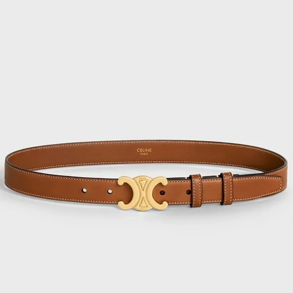 Celine Medium Triomphe Belt 25MM in Brown Calfskin product photo