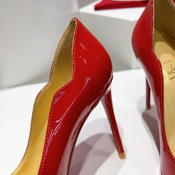 Christian Louboutin Hot Chick Scalloped Patent Pumps Red product view 6