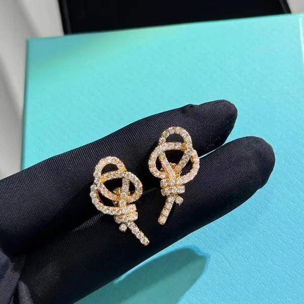 Tiffany & Co. Woven Knot Key Drop Earrings Rose-Tone product photo
