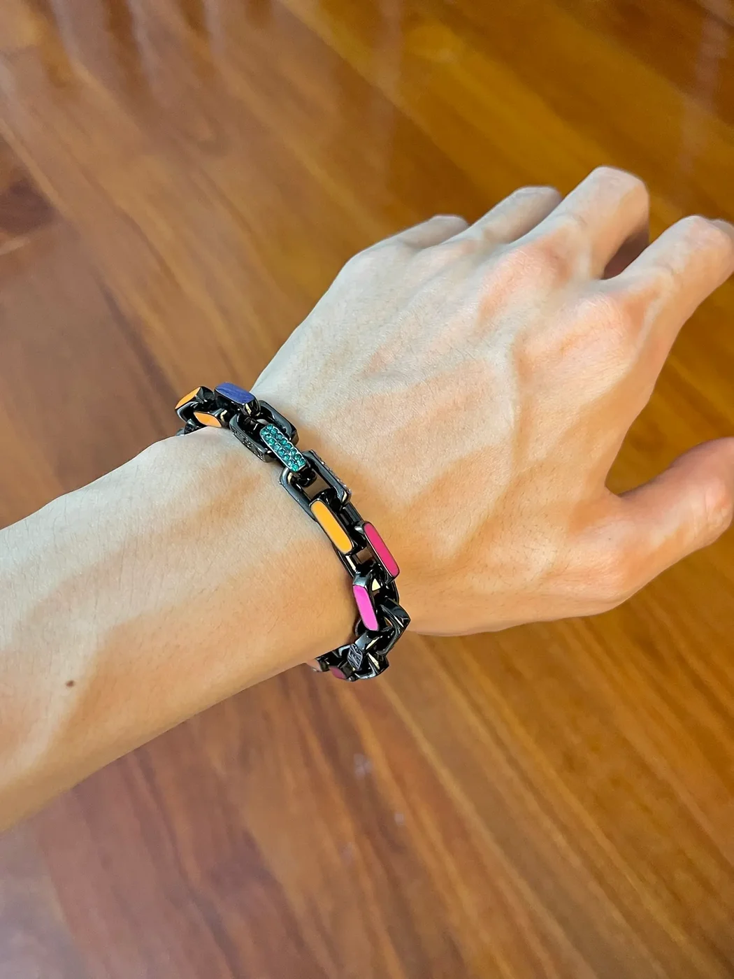 Louis Vuitton Color Enamel Monogram Link Bracelet Black with Multicolor Accents product view 1