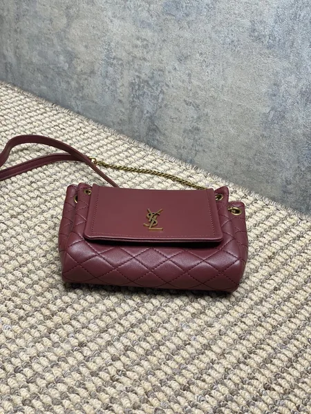 Saint Laurent Mini Nolita Bag — Burgundy product view 3