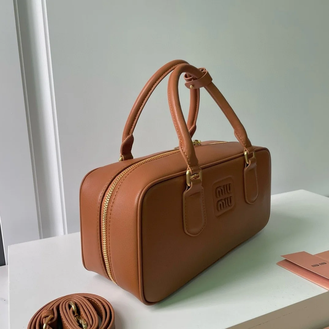 Miu Miu Arcadie Large Bag in Cognac Leather product view 4