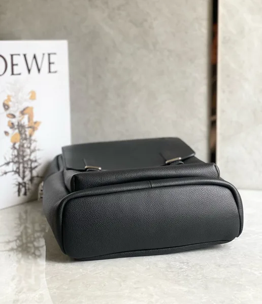 Loewe Military Backpack in Black Grained Leather product view 2