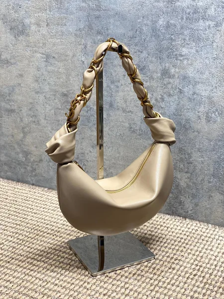 Saint Laurent Amalia Mini Hobo Bag — Beige product view 2