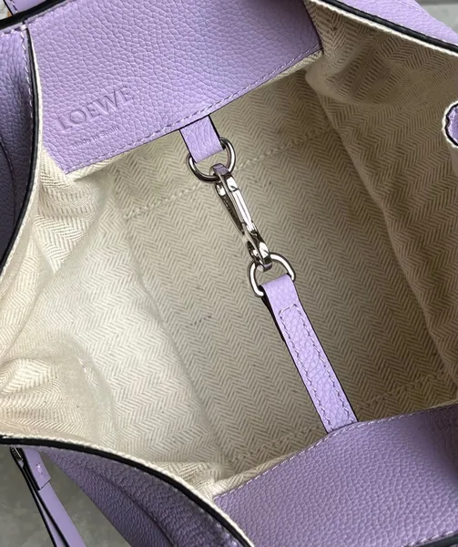 Loewe Compact Hammock Bag in Light Mauve Grained Calfskin product view 8