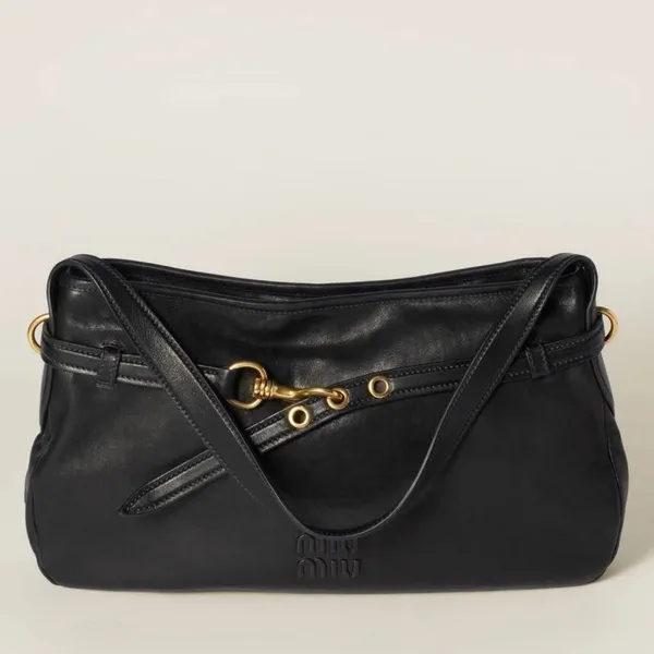 Miu Miu Aventure Medium Shoulder Bag in Black Nappa Leather product photo