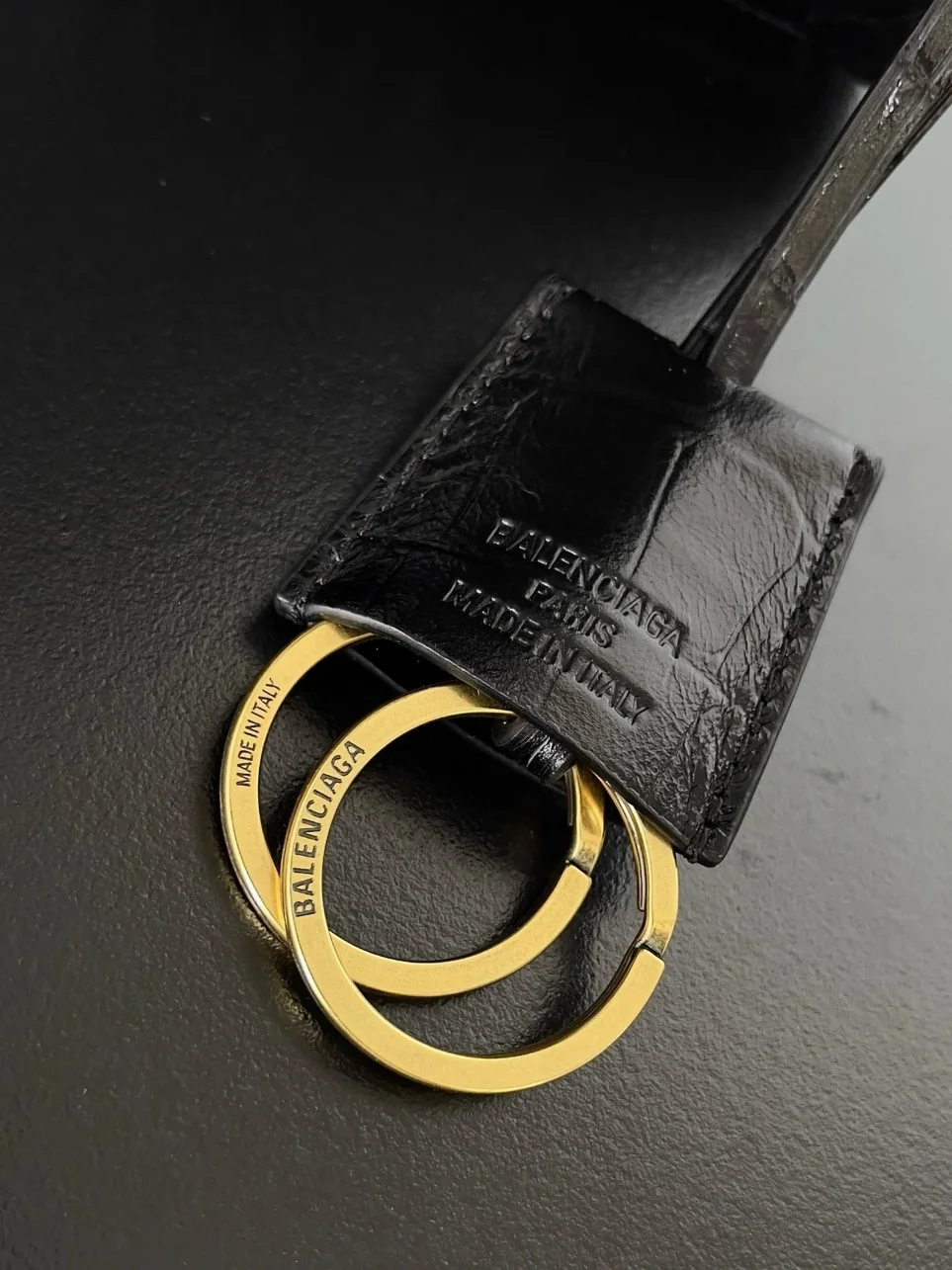 Balenciaga Rodeo Large Bag in Black Croc-Embossed Calfskin product view 7