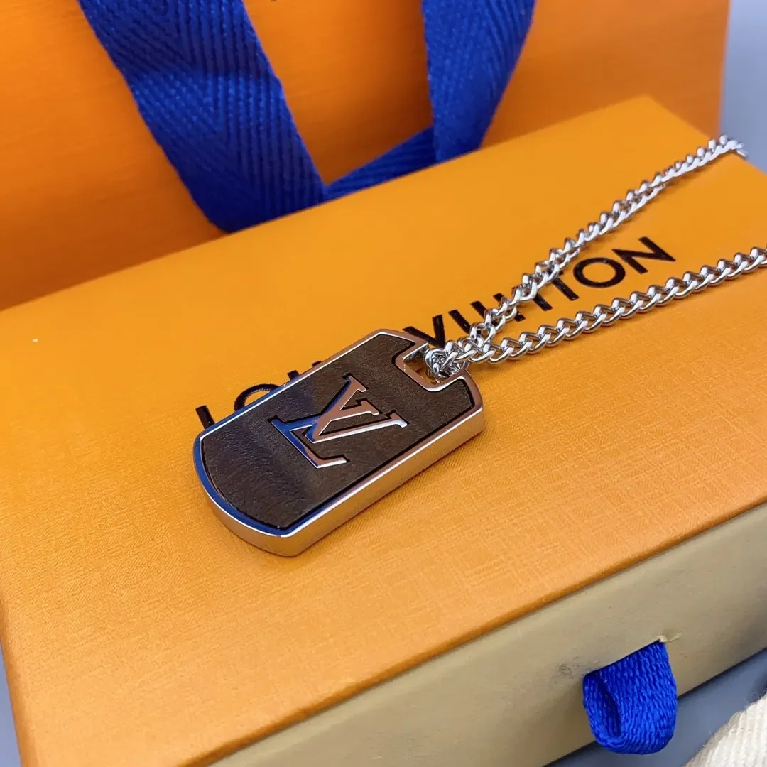 Louis Vuitton Reversible LV Tag Pendant Necklace Silver-Tone product view 6