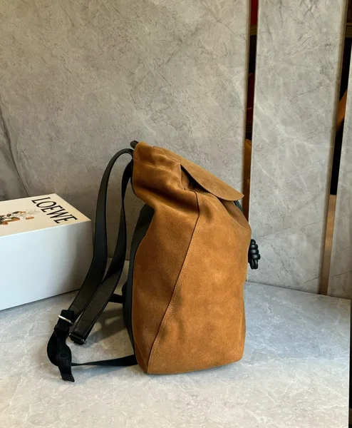 Loewe Flamenco Backpack in Brown Suede Calfskin product view 6