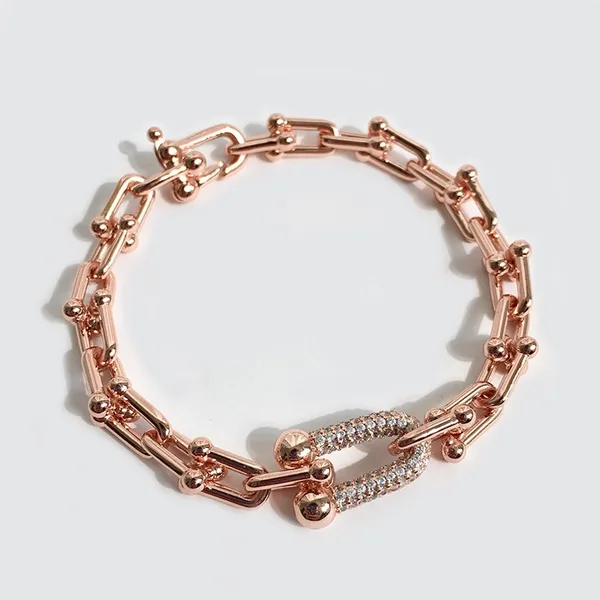 Tiffany & Co. HardWear Pavé-Effect Clasp Link Bracelet Rose-Tone product photo