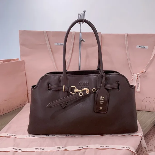 Miu Miu Aventure Leather Bag — Dark Brown product photo