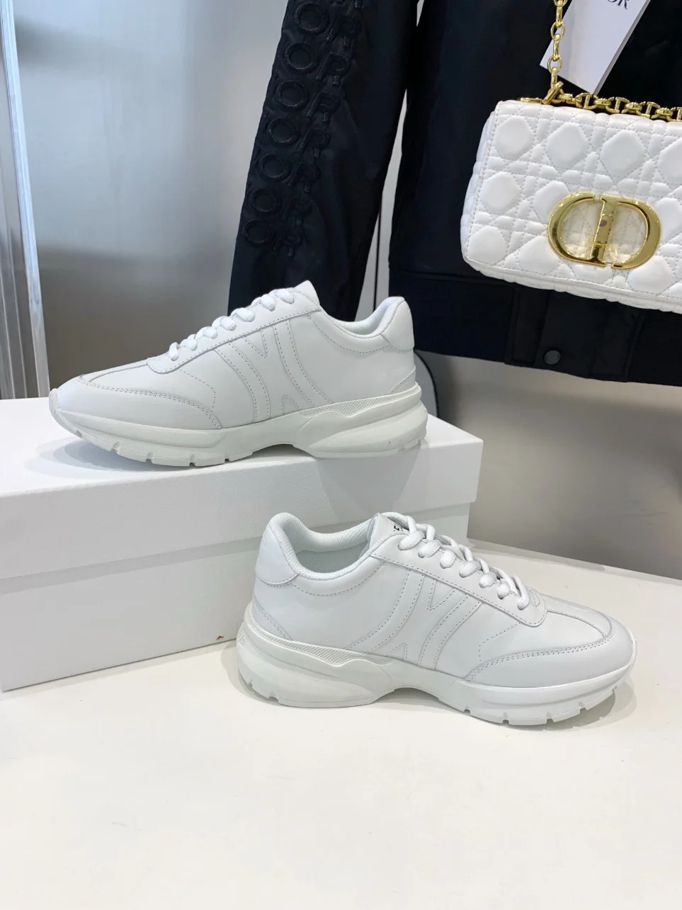 Celine Women’s Runner CR-01 Low-top Sneakers in White Leather product view 2