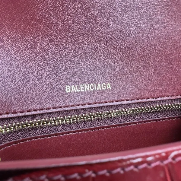 Balenciaga Hourglass Small Bag in Red Croc-Embossed Calfskin product view 10