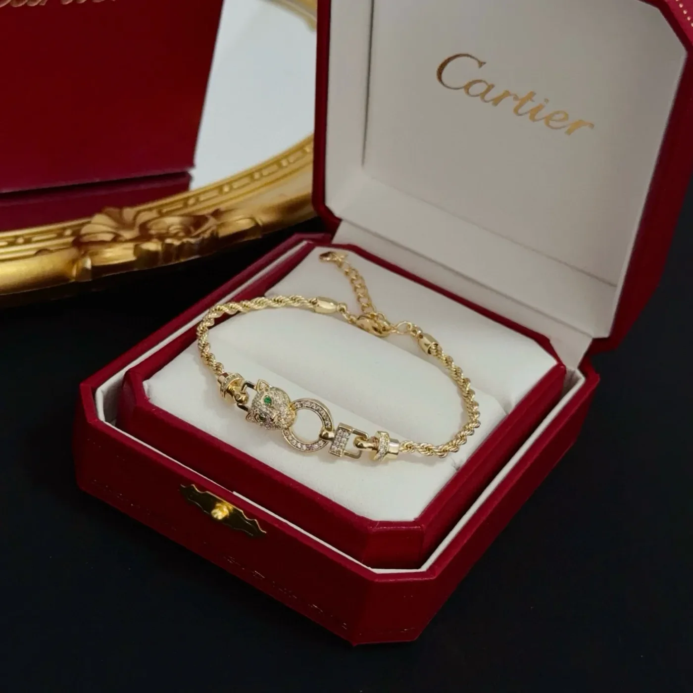 Cartier Panthere Gold-Tone Panther Bracelet with Circular Link product view 2