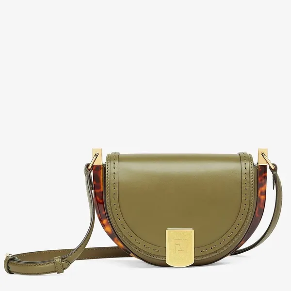 Fendi Moonlight Saddle Bag In Green Calfskin product photo