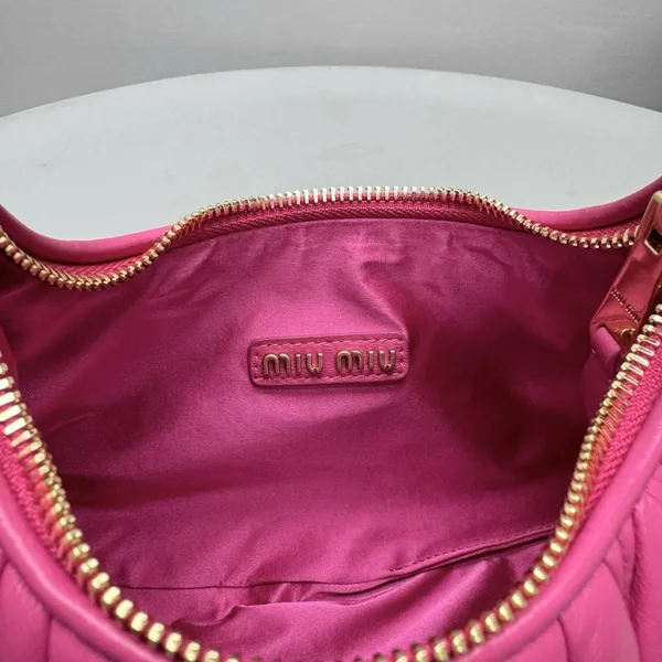 Miu Miu Wander Hobo Bag in Fuchsia Matelasse Nappa Leather product view 9