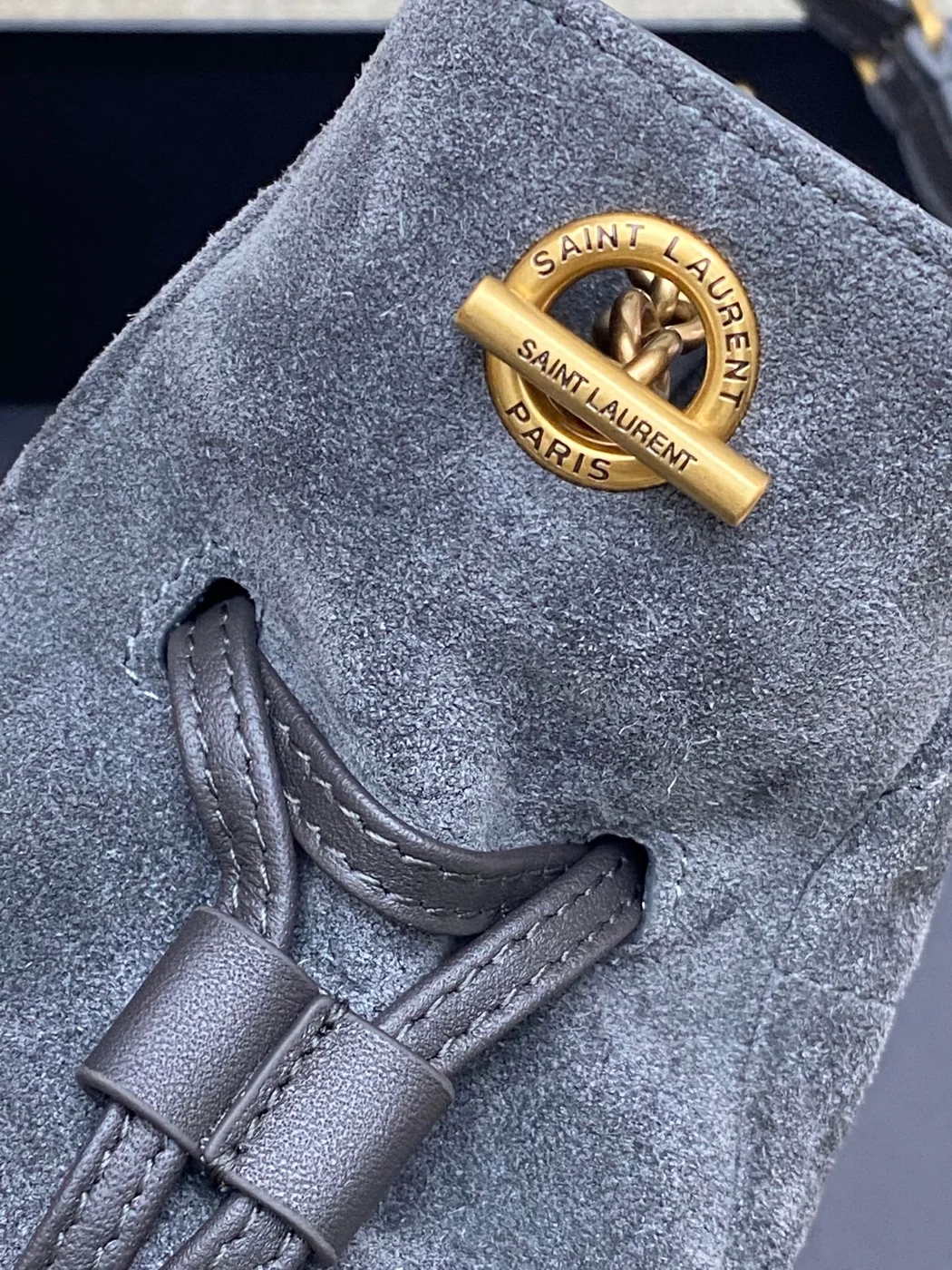 Saint Laurent Jamie Mini Shoulder Pouch — Blue Suede product view 6