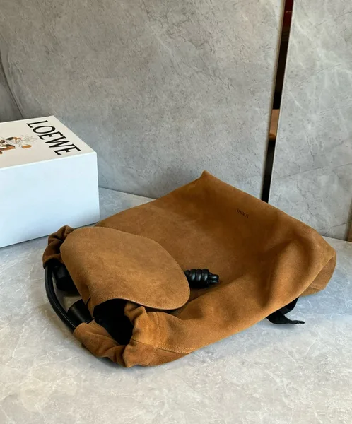 Loewe Flamenco Backpack in Brown Suede Calfskin product view 3