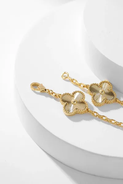 Van Cleef & Arpels Alhambra Pave-Effect Ten-Motif Gold-Tone Necklace product view 9