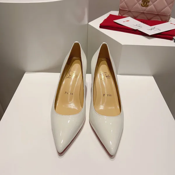 Christian Louboutin Kate 70 Patent Pumps White product view 3