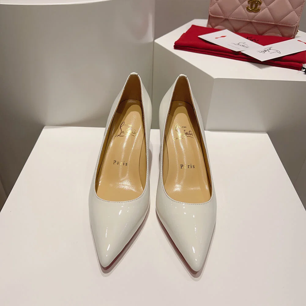 Christian Louboutin Kate 70 Patent Pumps White product view 3