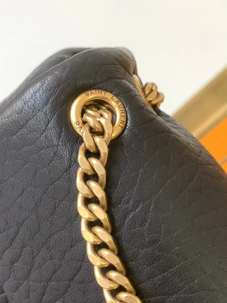 Saint Laurent Calypso Small Bag In Black Grained Lambskin product view 2