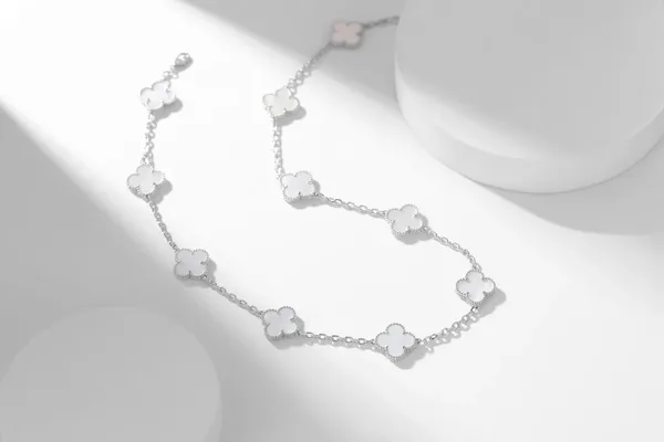 Van Cleef & Arpels Alhambra White Ten-Motif Silver-Tone Necklace product photo
