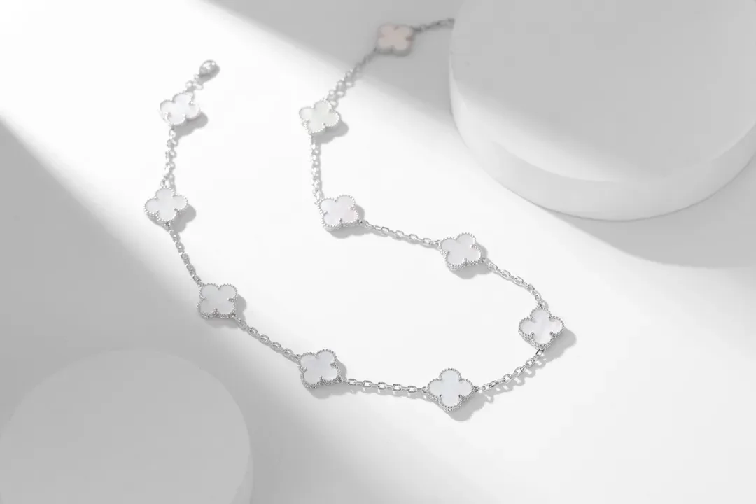 Van Cleef & Arpels Alhambra White Ten-Motif Silver-Tone Necklace product view 1