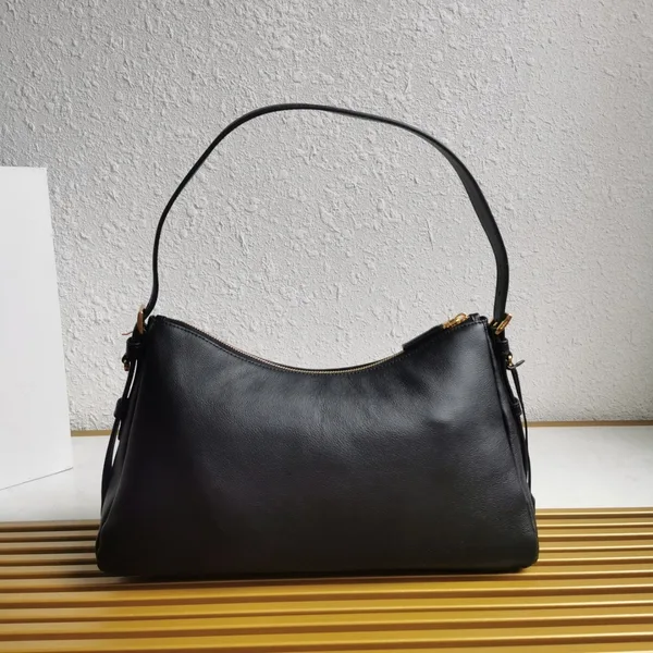 Prada Aimee Large Shoulder Bag in Black Leather product view 8