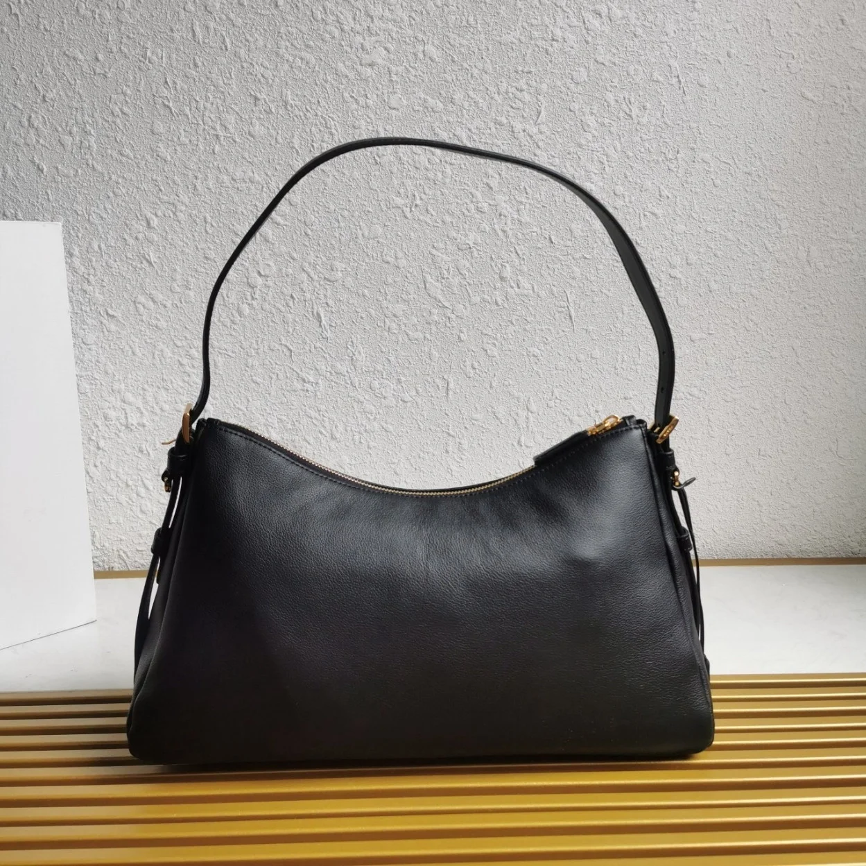 Prada Aimee Large Shoulder Bag in Black Leather product view 8
