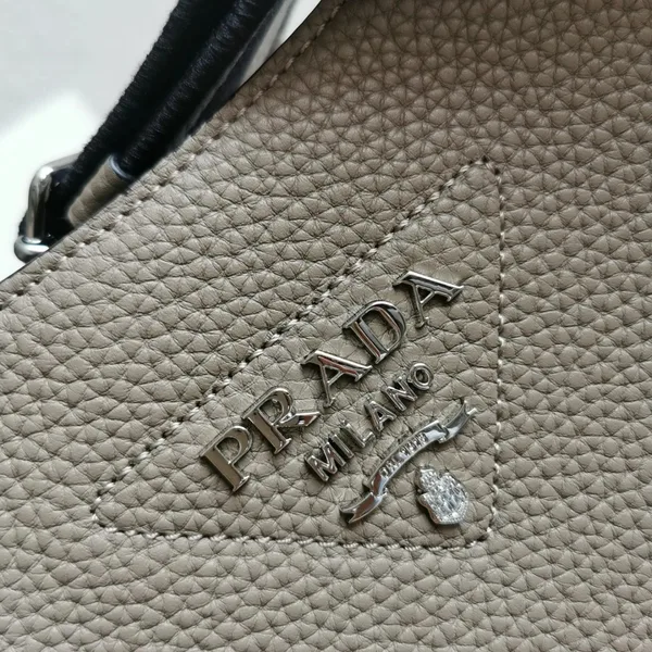 Prada Hobo Bag in Grey Grained Leather product view 8