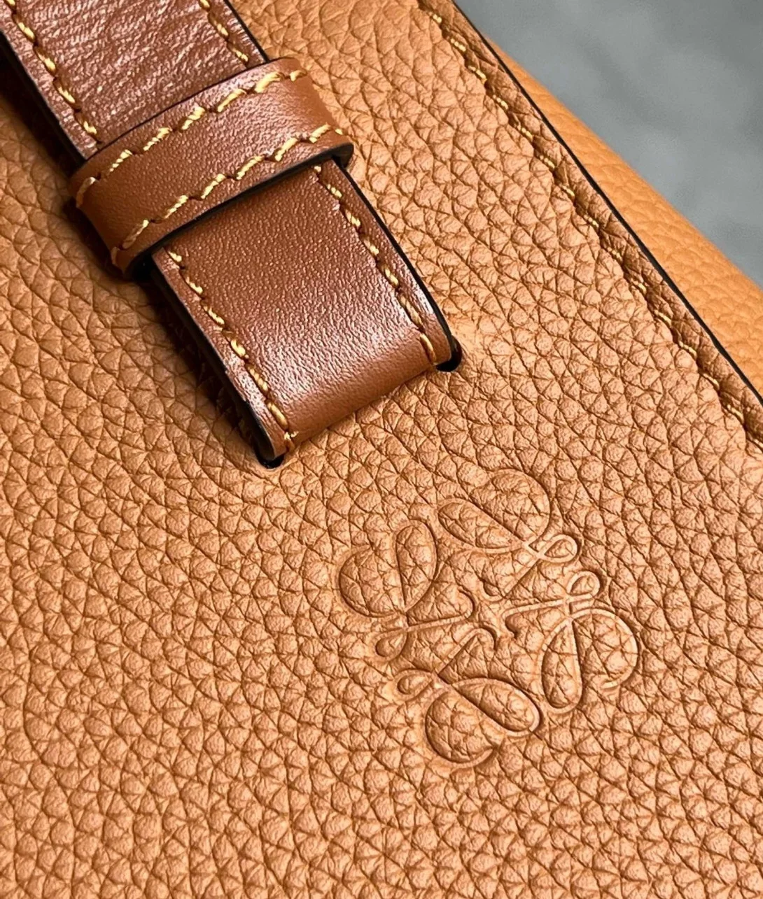Loewe Compact Hammock Bag in Light Caramel Grained Calfskin product view 10