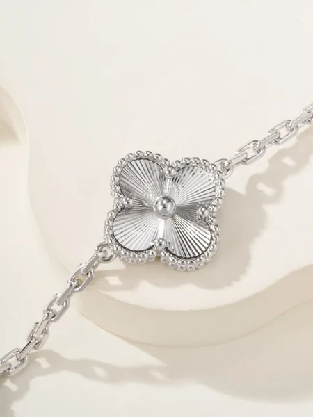 Van Cleef & Arpels Alhambra Blue Clover and Silver-Tone Knot Bracelet product view 7