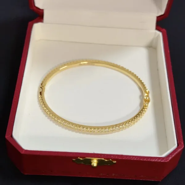 Cartier Gold-Tone Pave-Effect Bangle Bracelet product view 4