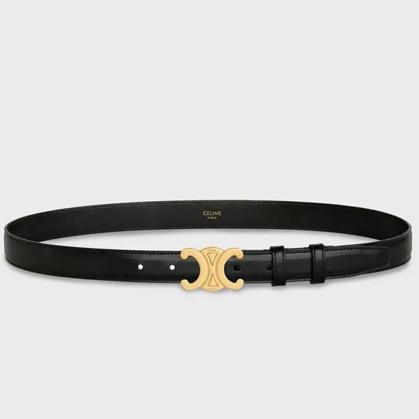 Celine Medium Triomphe Belt 25MM in Black Calfskin product photo