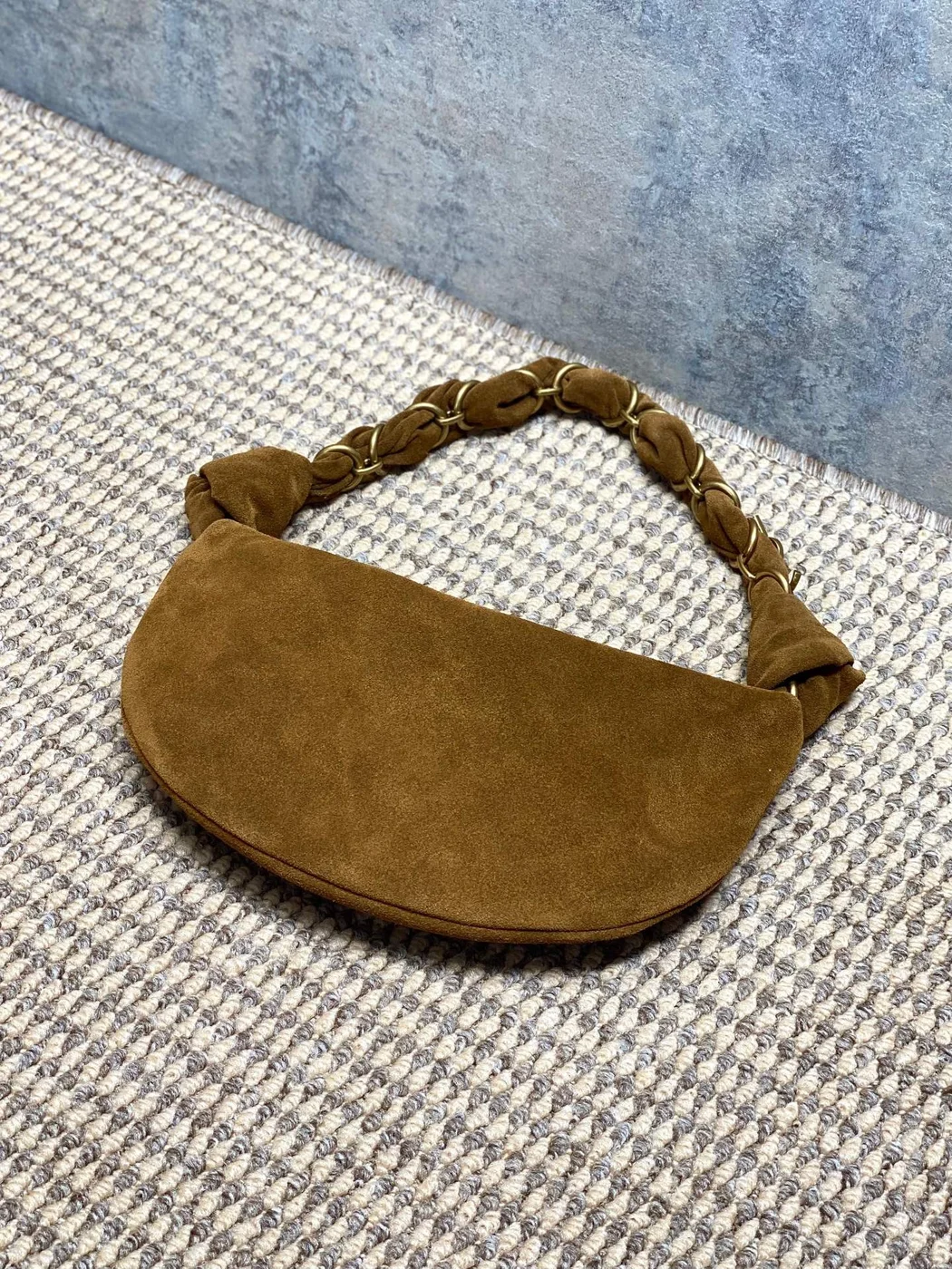 Saint Laurent Amalia Mini Hobo Bag — Tan Suede product view 4