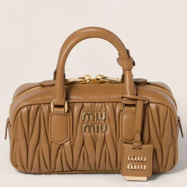 Miu Miu Arcadie Medium Bag in Caramel Matelasse Leather product photo
