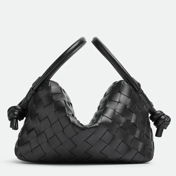 Bottega Veneta Small Loop Crossbody Bag In Black Intrecciato Lambskin product photo