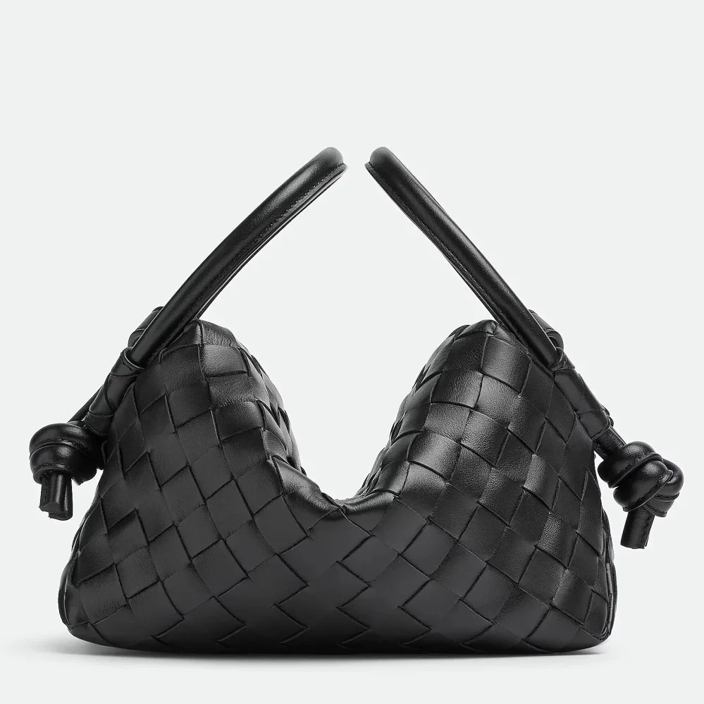 Bottega Veneta Small Loop Crossbody Bag In Black Intrecciato Lambskin product view 1