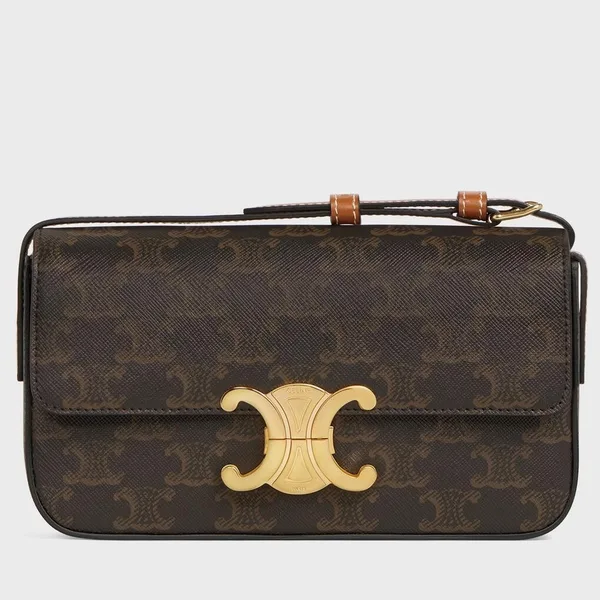 Celine Claude Shoulder Bag in Black Triomphe Canvas product photo